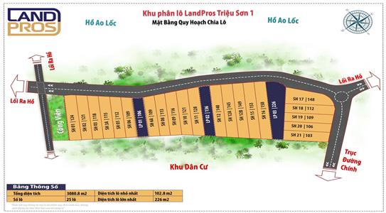 Khu phân lô LandPros Triệu Sơn Thanh hoá sổ đỏ riêng từng lô giá từ 350tr/lô